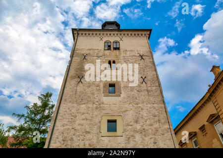 Berühmte Lotršèak-Turm in der historischen Oberstadt von Zagreb, Kroatien. Bild Stockfoto