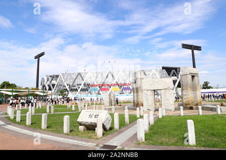 Osaka, Osaka, Japan. 3. Okt, 2019. Allgemeine Ansicht: Rugby 2019 Rugby World Cup Pool 3D/3D Match zwischen Georgien 10-45 Fidschi am Hanazono Rugby Stadion in Osaka, Osaka, Japan. Credit: Naoki Nishimura/LBA SPORT/Alamy leben Nachrichten Stockfoto