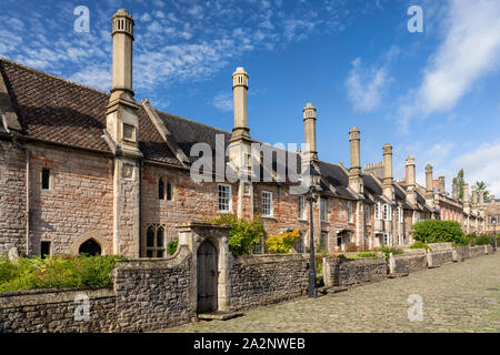 Vicars’ Close – A Grade 1 aufgeführt Medieval Street in Wells, Somerset, England, Großbritannien Stockfoto