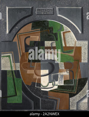 Nature morte à-la Plaque, 1917 (Dezember), Öl auf Leinwand, 81 x 65,5 cm, signiert und oben in der Mitte des Board vom: Juan Gris, 12-17, Juan Gris, Madrid 1887 - 1927 Boulogne-sur-Seine/Hauts-de-Seine Stockfoto