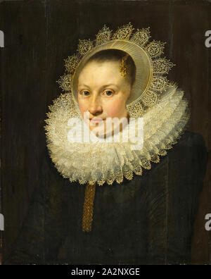 Porträt einer jungen Frau, Öl auf Eichenholz, 62 x 49,5 cm, unsigniert, Michiel Jansz. van Mierevelt, Delft 1566 - 1641 Delft Stockfoto