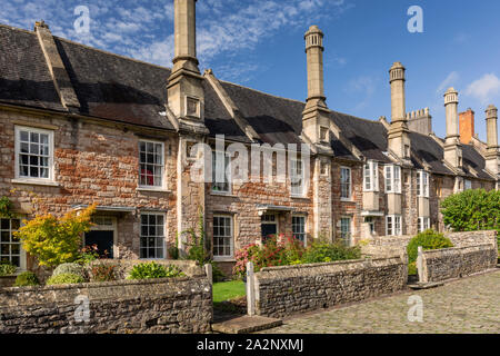 Vicars’ Close – A Grade 1 aufgeführt Medieval Street in Wells, Somerset, England, Großbritannien Stockfoto