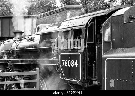 Monochrome Dampfzug in Sheringham Station gesehen Am 29. September 2019 Stockfoto