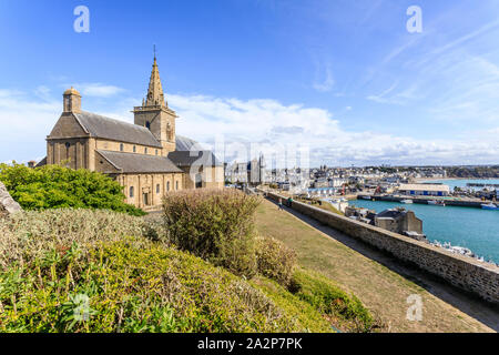 Frankreich, Manche, Cotentin, Granville, Obere Stadt, Notre Dame du Lude Kirche // Frankreich, Calvados (50), Cotentin, Granville, La Haute Ville, Église Keine Stockfoto