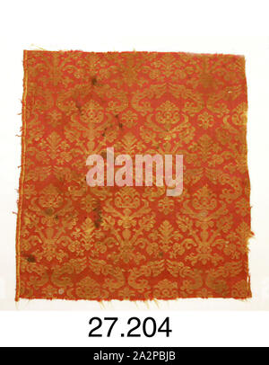 Unbekannt (Spanisch), Textil- Fragment, 16. Jahrhundert, Damast, 18 1/4 in. x 13 in Stockfoto