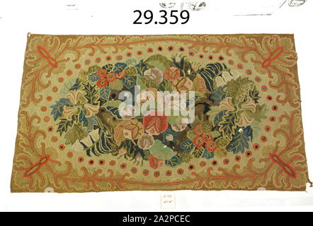 Unbekannt (Amerikanische), Hooked Rug, Anfang des 19. Jahrhunderts, befestigte Wolle auf Leinen, anspannen, Gesamt: 68×38 Zoll (172,7 × 96,5 cm Stockfoto