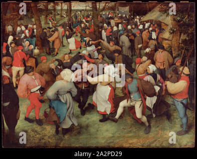 Pieter Bruegel der Ältere, Niederländischen, 1525-1569, die Hochzeit Tanz, 1566, Öl auf Holz, UNGERAHMT: 47×62 Zoll (119,4 × 157,5 cm Stockfoto