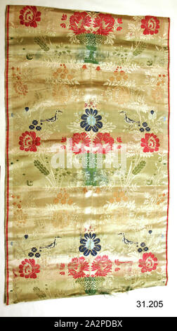 Unbekannt (Spanisch), Textil- Fragment, Ende des 18. Jahrhunderts, Damast, 36 x 21 Stockfoto