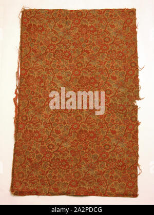 Unbekannt (Spanisch), Textil- Fragment, 18. Jahrhundert, Leinen, 13 x 20 cm Stockfoto