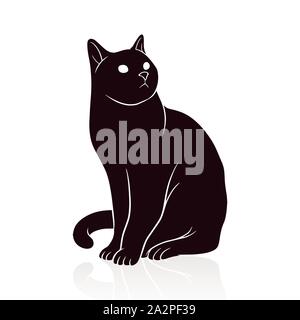 Cat silhouette Vector Illustration auf weißem Hintergrund Stock Vektor