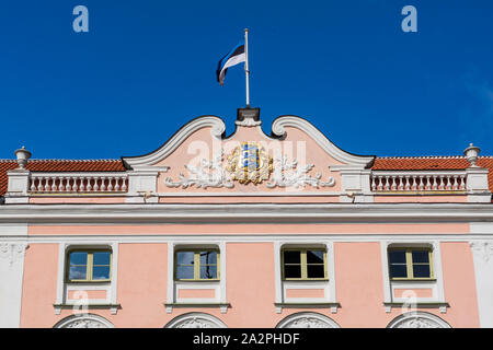 Vor dem estnischen Parlament in Tallinn, Estland. Stockfoto