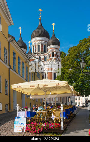 Die Alexander-Newski-Kathedrale auf der Toompea Hügel in der oberen Altstadt in Tallinn, Estland. Stockfoto