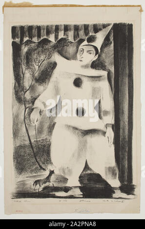 Lester O. Schwartz, American, 1912-2005, weißen Clown, zwischen 1934 und 1943, Lithographie in schwarzer Tinte auf Papier ausgedruckt, webten Bild: 16 1/8 x 11 3/8 Zoll (41 × 28,9 cm Stockfoto