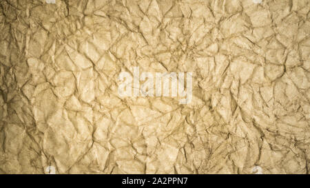 Textur eines alten zerknittertes Blatt Papier Stockfoto