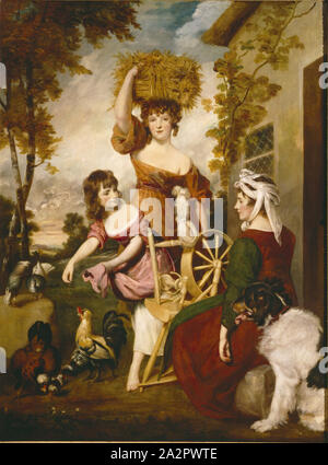 Joshua Reynolds, Englisch, 1723-1792, die COTTAGERS, 1788, Öl auf Leinwand, ohne Rahmen: 95 x 71 Zoll (241,3 x 180.3 cm Stockfoto