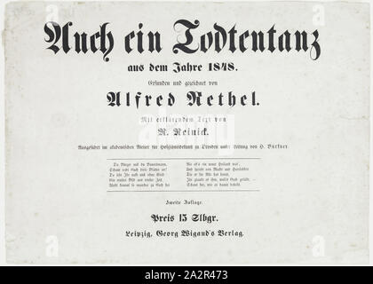 Alfred Rethel, Deutsch, 1816-1859, Titel Seite von Auchein Todtentanz, 1848, Blatt: 11 5/8 x 16 1/8 in. Stockfoto