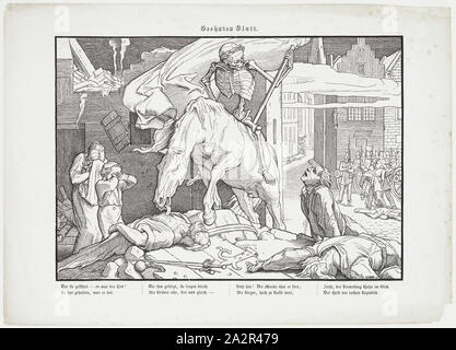 Alfred Rethel, Deutsch, 1816-1859, Tod auf den Barrikaden, 1848, Holzschnitt in schwarzer Tinte auf Papier ausgedruckt, webten Bild: 8 7/8 x 12 1/2 Inch (22,5 × 31,8 cm Stockfoto