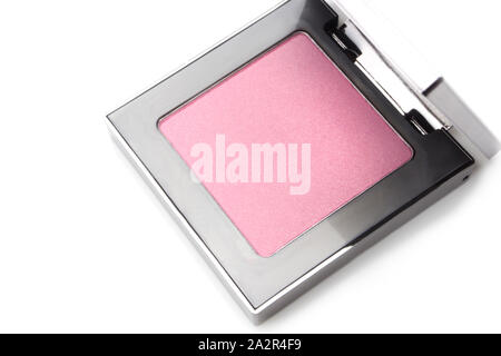 Make-up-Wange erröten in Rose Coral Pink auf weißem Hintergrund Stockfoto