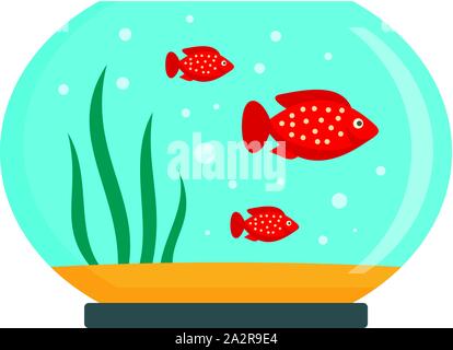 Red Fish aquarium Symbol. Flache Darstellung der rote Fisch Aquarium vektor Symbol für Web Design Stock Vektor