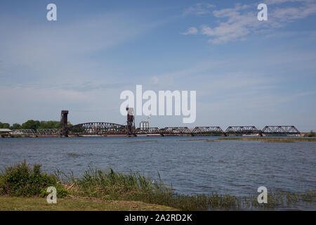 Eisenbahnbrücke, Decatur, Alabama Stockfoto