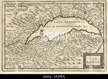 Genfer See, Karte der Genfer See (Lac Léman) und Umgebung, S. 306 (Vol. 4), 1730, Johann Georg Altmann: L'État et Les Délices de la Suisse, en forme de Verhältnis Kritik, par plusieurs Auteurs célèbres. Amsterdam: chez Wetsteins et Smith, 1730 Stockfoto