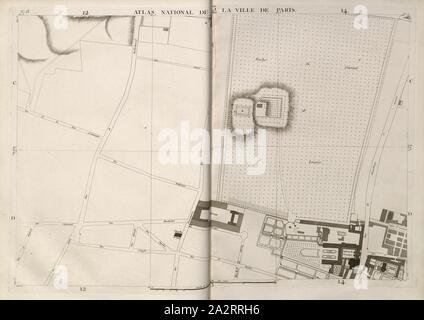 National Atlas der 13. der Stadt Paris 1, Karte von Paris, nein. 13, S. 22, Verniquet, E.; Bartholome, P.T. ; Mathieu, A.J., 1796, Edmé Verniquet, P.T. Bartholome, A.J. Mathieu: Atlas du Plan général de la Ville de Paris. Paris: chez l'auteur, 1796 = l'ein IV Stockfoto