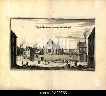 Prosp. Der Kirche von R. S. 57 aus der Square Royal, Eglise von R. S., 57 de la Place Royal in Paris, Abb. 27, S. 64, 1661, Martin Zeiller: Topographia Galliae, oder Beschreibung und Contrafaitung der vornehmbsten und bekantisten Oerter in dem mächtigen und grossen Königreich Franckreich: beedes auss eygner Erfahrung und Beispiele in den Graben und berühmbtesten Scribenten, also in Underschiedlichen Spraachen Abb. aussgangen seyn, auch auss erlangten Bericht und Relationen von etlichen Jahren Held zusammen getragen, in richtige Ordnung Referenzen und auff Begehren zum Druck verfertiget. Franckfurt Stockfoto