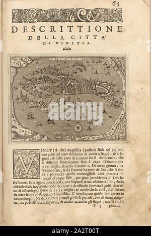 Venedig, Karte von Venedig, Abb. 16, S. 65, Porro, Girolamo (Ill.), 1575, Thomaso Porcacchi, Girolamo Porro: L'Isole piu famose del Mondo. Il secondo Libro. Im Venetien: apresso gli Heredi di Simon Galignani, 1590 Stockfoto