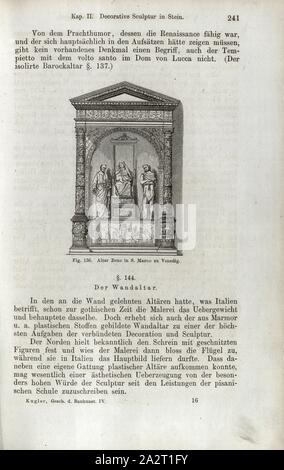 Altar Zeno in S. Marco in Venedig, Zeno Kapelle in der Basilika San Marco in Venedig, Abb. 136, S241, 1867, Jacob Burckhardt; Wilhelm Lübke: der neueren Baukunst. Stuttgart: Verlag von Ebner & Seubert, 1867 Stockfoto