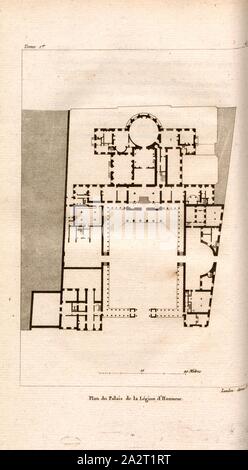 Plan der Palast der Ehrenlegion, Plan, Palais de la Légion d'Honneur in Paris, 47, nach S. 338, S. 438, Landon (Direxit), J. G. Legrand; c. S. Landon: Beschreibung de Paris et de ses édifices: avec un nun historique et des Bemerkungen sur le caractère de leur Architektur, et sur les principaux Objets d'Art et de curiosité qu'ils renferment. Seconde édition", corrigée avec Soin dans toutes ses Parteien, et augmentée considérablement. Bd. 1, Bl. 1. Paris. Straßburg. Treuttel et Würtz, 1818 Stockfoto