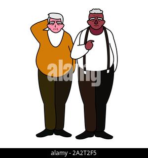 Großväter cartoons Design, alte Person großeltern Mann avatar Senior und nach Thema Vector Illustration Stock Vektor