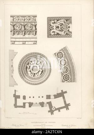 Kathedrale von Gisors. Details 2, Stiftskirche von Saint-Gervais-Saint-Protais de Gisors in Frankreich, unterzeichnet: J. de Mérindol del, Bury sculp, Abb. 18, S. 117, Merindol, Jules Charles Joseph de (Del.); Bury, Jean Baptiste Marie (sc.), 1853, Jules Gailhabaud: Denkmäler anciens et modernes: Sammlung Formant une histoire de l'architecture des différents peuples à toutes les Epochen. Paris: Librairie de Firmin Didot Freres, 1853 Stockfoto