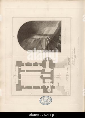 Grundriss, Treppen, etc. von Colchester Castle, Essex, Grundriss und Details von Colchester Castle in Essex, unterzeichnet: von John roffe aus Skizzen von Herrn B. Strutt, Abb. graviert. 57, PL. Ich, nach S. 2, Strutt, B. (Skizze), Roffe, John (engr.), 1807, John Britton: Die architektonischen Antiquitäten von Großbritannien: vertreten und in einer Reihe von Ansichten, Ansichten, Pläne, Schnitte und Details der verschiedenen alten englischen Bauten veranschaulicht: mit historischen und beschreibende Konten der einzelnen. Bd. 1, Bl. 1. London: J.Taylor, 1807-1826 Stockfoto