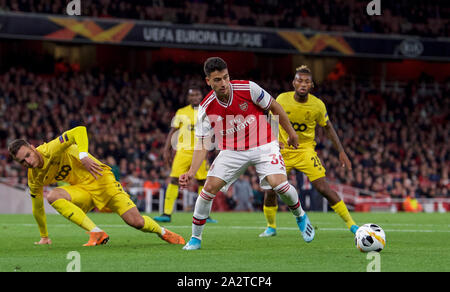 London, Großbritannien. 03 Okt, 2019. Gabriel Martinelli von Arsenal während der UEFA Europa League Spiel zwischen Arsenal und Standard Lüttich im Emirates Stadium, London, England am 3. Oktober 2019. Foto von Andrew Aleks. Credit: PRiME Media Images/Alamy leben Nachrichten Stockfoto