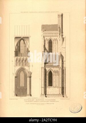 Beverley Minster, Yorkshire, Motorraum Interieur, Beverley Minster in Beverley, East Riding von Yorkshire, unterzeichnet: Gezeichnet von A. Pugin, Etch 'dvon I. Le Keux; durch Longman & Co, Bild veröffentlicht. 42, Nach S. 260, Pugin, Augustus Charles (Zeichnung); Keux, John Le (Radierung); Longman & Co (veröffentlicht), 1820, John Britton: Die architektonischen Antiquitäten von Großbritannien: vertreten und in einer Reihe von Ansichten, Ansichten, Pläne, Schnitte und Details der verschiedenen alten englischen Bauten veranschaulicht: mit historischen und beschreibende Konten der einzelnen. Bd. 1, Bl. 5. London: J.Taylor, 1807-1826 Stockfoto