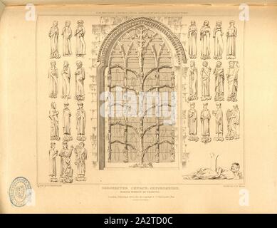 Dorchester Kirche, Oxfordshire, Norden Fenster des Altarraumes, Fenster in Dorchester Abbey Church in Dorchester auf Themse, Oxfordshire, unterzeichnet: Gezeichnet von G. Cattermole; Etch 'dvon J. Le Keux; durch Longman & Co, Bild veröffentlicht. 62, Nach S. 260, Cattermole, George (Zeichnung); Keux, John Le (Radierung); Longman & Co (veröffentlicht), 1820, John Britton: Die architektonischen Antiquitäten von Großbritannien: vertreten und in einer Reihe von Ansichten, Ansichten, Pläne, Schnitte und Details der verschiedenen alten englischen Bauten veranschaulicht: mit historischen und beschreibende Konten der einzelnen. Bd. 1, Bl. 5. London: J.Taylor, 1807-1826 Stockfoto