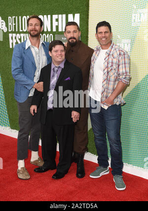 Foto muss Gutgeschrieben © Alpha Presse 079965 03/10/2019 Tyler Nilson Shia LaBeouf Zack Gottsagen und Mike Schwartz Erdnussbutter Flakon Premiere während der 63 LFF BFI London Film Festival 2019 in London Stockfoto