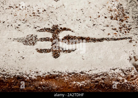 Detail der typischen Kuchen von Santiago de Compostela Stockfoto