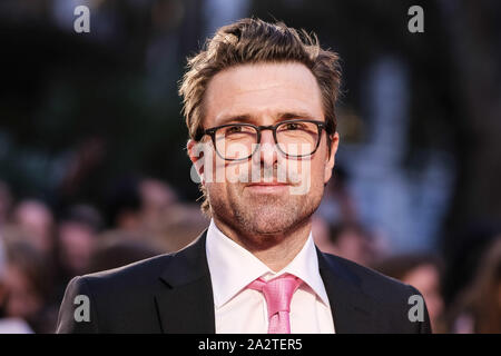 LUXE Odeon Leicester Square, London, UK. 3. Okt, 2019. David Michod Posen auf dem roten Teppich an der London Film Festival: Der König - American Airlines Gala. Bild von der Credit: Julie Edwards/Alamy leben Nachrichten Stockfoto