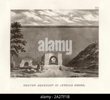 Croton Aqueduct an jewells Bach, Croton Aqueduct auf der Jewell Brook in New York unterzeichnet: F.B. Turm; J.W. Hill, Abb. 14, PL. XVI, nach S. 104, Turm, Fayette B.; Hill, J.W., Fayette Bartholomäus Tower: Abbildungen der Croton aqueduct. New York: Wiley & Putnam, 1843 Stockfoto