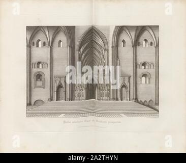 Den äußeren Teil des Chores der west Aussicht, Chor der alten St. Paul's Cathedral in London unterzeichnet: Nach Hollar; von W. eingraviert finden; durch Lackington & Co. und Longman & Co., Pl veröffentlicht. XLII, auf S. 108, Hollar, Wenzel (Zeichnung); Finden, W. (Gravur); Lackington&Co (Hrsg.); Longman & Co (Hrsg.), William Dugdale, Henry Ellis: Die Geschichte der Saint Paul's Cathedral in London, von der Gründung: Aus original Charters, Datensätze extrahiert, leiger - Bücher und Handschriften. London: gedruckt für Lackington, Hughes, Harding, Mavor, und Jones; und Longman, Hurst, Rees, Orme, und Braun Stockfoto