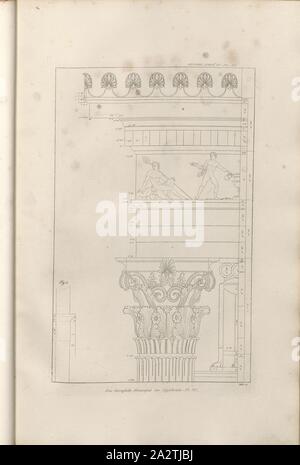 Die Choragic Denkmal der Lysic Rat. Pl. VI, Kapital und Gebälk des Lysikrates Denkmal in Athen unterzeichnet: HWE sc, PL. III, Lief. IV, Eberhard, Heinrich Wilhelm (sc.), 1829, James Stuart und Revett Nicholas: Alterthümer zu Athen sterben. Erster Theil. Leipzig und Darmstadt: Verlag von Carl Wilhelm Leske, [1829 Stockfoto