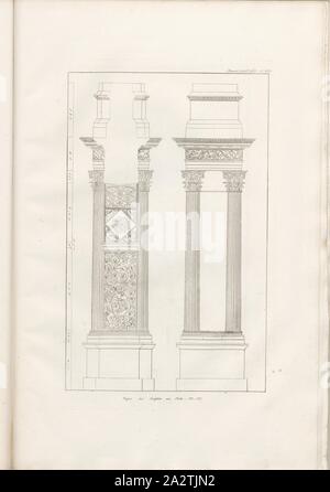 Bogen des Sergians zu Pola. Pl. IV, Seitenansicht und Querschnitt der Triumphbogen der Sergier (Porta Aurata) in Pula (Kroatien), Pl. VII., Suppl. XVII, 1829, James Stuart und Revett Nicholas: Alterthümer zu Athen sterben. Erster Theil. Leipzig und Darmstadt: Verlag von Carl Wilhelm Leske, [1829 Stockfoto