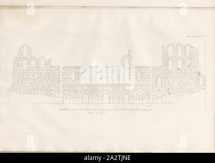 Theater des Bachus 2, Überblick über die Rückseite der Stufe des Dionysos Theater in Athen, PL. V, Lief. XVIII, 1829, James Stuart und Revett Nicholas: Alterthümer zu Athen sterben. Erster Theil. Leipzig und Darmstadt: Verlag von Carl Wilhelm Leske, [1829 Stockfoto