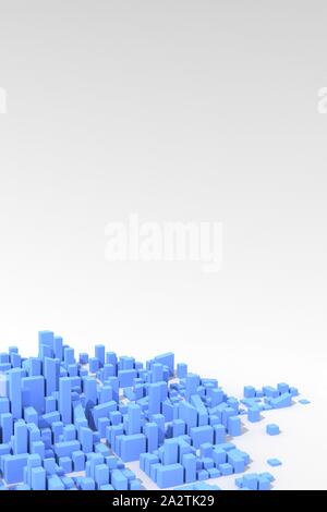 Moderne städtische Umwelt, Stadtplanung Konzept. Abstrakten 3D-Render. Stockfoto