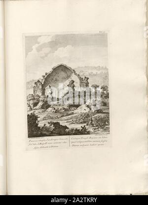 Der restliche Teil des zerstörten Tempels auf der Baja Lido und eine gemeinsame Stimme, die Diana, Tempel der Diana in den Bädern von Baiae gewidmet war, unterzeichnet: Gio Batta, Natali delin, Ant. Cardon Jncise, Tab. LI, Natali, Giovan Battista (Del.); Cardon, Antoine Alexandre Joseph (sc.), 1768, Paolo Antonius Paoli: Avanzi delle esistenti antichita ein Pozzuoli Cuma e Baja. [Neapel]: [s. n.] Anno A. C.N. MDCCLXVIII. [1768 Stockfoto