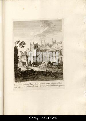 Gebäude in der Form eines Theaters in Bauli, gemeinhin als das Grab der Agrippina, Tomba di Agrippina in Bacoli, unterzeichnet: Gio., Bat., Natali del, Ant. Cardon sculp, Tab. LVII, Natali, Giovan Battista (Del.); Cardon, Antoine Alexandre Joseph (sc.), 1768, Paolo Antonius Paoli: Avanzi delle esistenti antichita ein Pozzuoli Cuma e Baja. [Neapel]: [s. n.] Anno A. C.N. MDCCLXVIII. [1768 Stockfoto