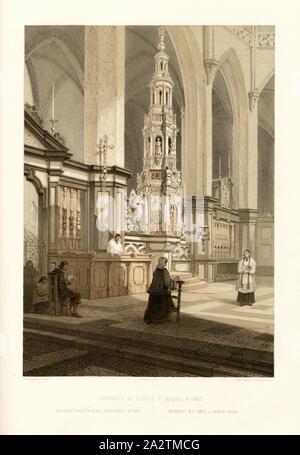 Wohnung des St. James Kirche in Gent, Sakrament Truhe in der St. Jakobs Kirche in Gent, Signiert: F.Stroobant, Del. Et lith, C. Muquardt, ÉDITEURS; Imp. Simonau & Toovey, Abb. 24, Stroobant, F. (Del. et lith.); Simonau & Toovey (Imp.); Muquardt, C. (éd.), François Stroobant, F. Stappaerts: Le Brabant et les Flandres: Denkmäler d'architecture et de Skulptur. Paris: Delaroche, Pilon et Comp., [1857 Stockfoto