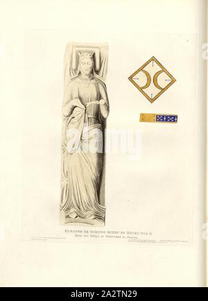 Eleanor de Guienne Königin von Heinrich der II. Von ihr Bildnis in Fontevraud in Frankreich, Grab Abbildung von Eleonore von Aquitanien in Fontevrault, unterzeichnet: Gezeichnet von Charles A. Stothard 19.06.11 Geätzt von B. Howlett; durch E.Bray, Bild veröffentlicht. 9, 6, nach S. 4, Stothard, Charles A. (gezeichnet); Howlett, B. (geätzt); Bray, N. (Hrsg.), Charles Alfred Stothard, Alfred John Kempe: Das monumentale Bildnisse von Großbritannien: aus unserem Kathedralen und Kirchen ausgewählt, mit dem Ziel das Zusammenbringen, und die Erhaltung der richtigen Darstellungen der besten historischen Abbildungen vorhanden, von der normannischen Eroberung zur Stockfoto