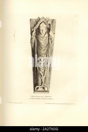 Monumentale Bildnis in der Temple Church in London, Grab in der Temple Church in London unterzeichnet: Gezeichnet und Geätzt durch C.A. Stothard Jun, herausgegeben von C.A. Stothard, Abb. 31, 28, nach S. 28, Stothard, Charles Alfred Jun (gezogen, geätzt und publ.), Charles Alfred Stothard, Alfred John Kempe: Das monumentale Bildnisse von Großbritannien: aus unserem Kathedralen und Kirchen ausgewählt, mit dem Ziel das Zusammenbringen, und die Erhaltung der richtigen Darstellungen der besten historischen Abbildungen vorhanden, von der normannischen Eroberung der Herrschaft von Heinrich der Achte: durch die Erlaubnis, die Prince Regent gewidmet. London Stockfoto